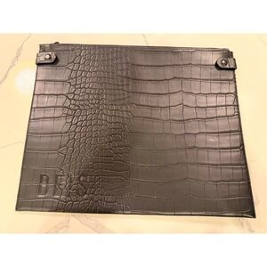 Béis Laptop Sleeve Faux Croc Black 13" Zip Pouch Rare Discontinued